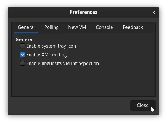 Enabling XML editing in preferences